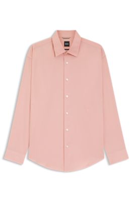 Camisa relaxed fit en popel&iacute;n de algod&oacute;n, Rosa claro
