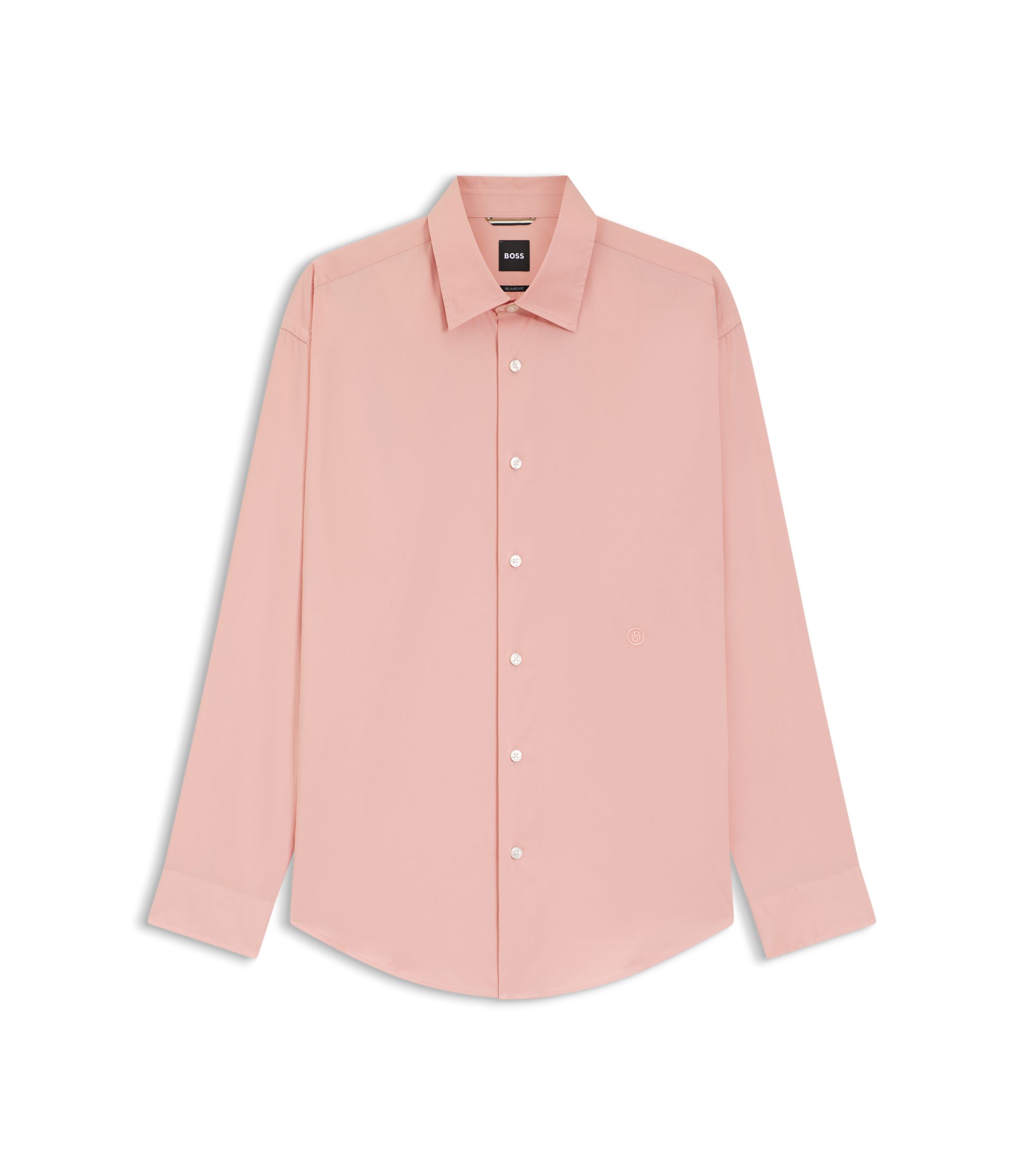 BOSS Relaxed-fit shirt in cotton poplin, Men, Size: XXL, light pink