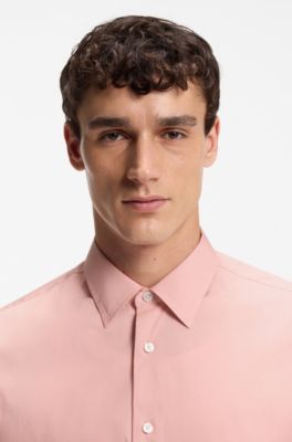 Camisa relaxed fit en popel&iacute;n de algod&oacute;n, Rosa claro