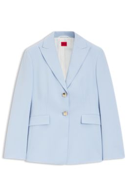 Blazer regular fit con botones dorados, Celeste