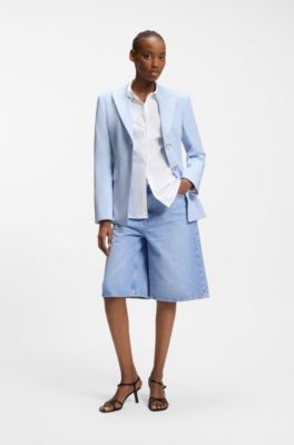 Veste Regular avec boutons ton or, bleu clair