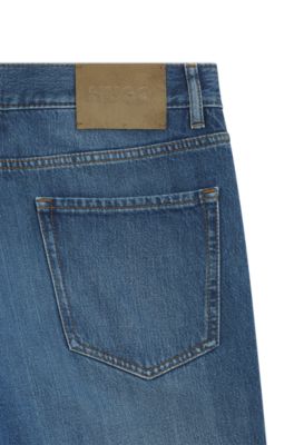 Vaqueros relaxed tapered fit de denim azul, Azul oscuro
