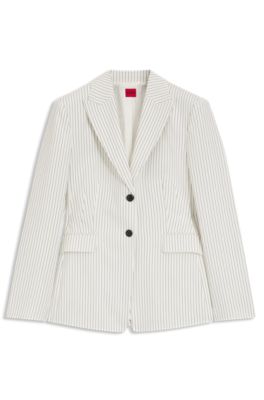 Regular-fit blazer with pinstripe, Patterned