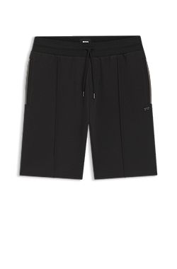 Short en coton mélangé à plis nervurés