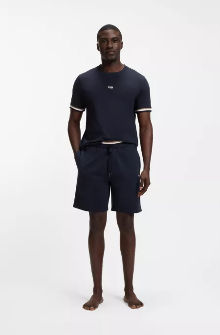 Logo-print shorts in cotton terry