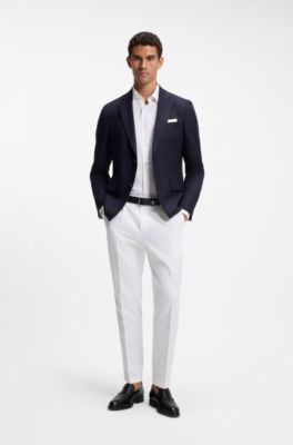 Leather loafers with woven vamp, Black