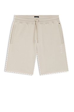 Cotton-terry shorts with chain-stitched logo