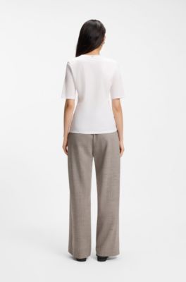Slim-fit T-shirt in cotton, modal and silk, White