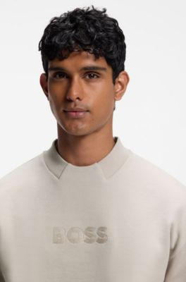 Sudadera en felpa de algod&oacute;n con detalle de logo, Gris claro