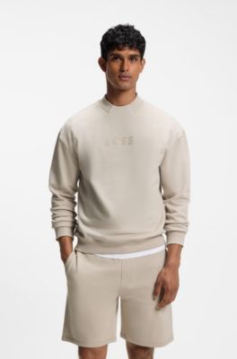 Sudadera en felpa de algod&oacute;n con detalle de logo, Gris claro