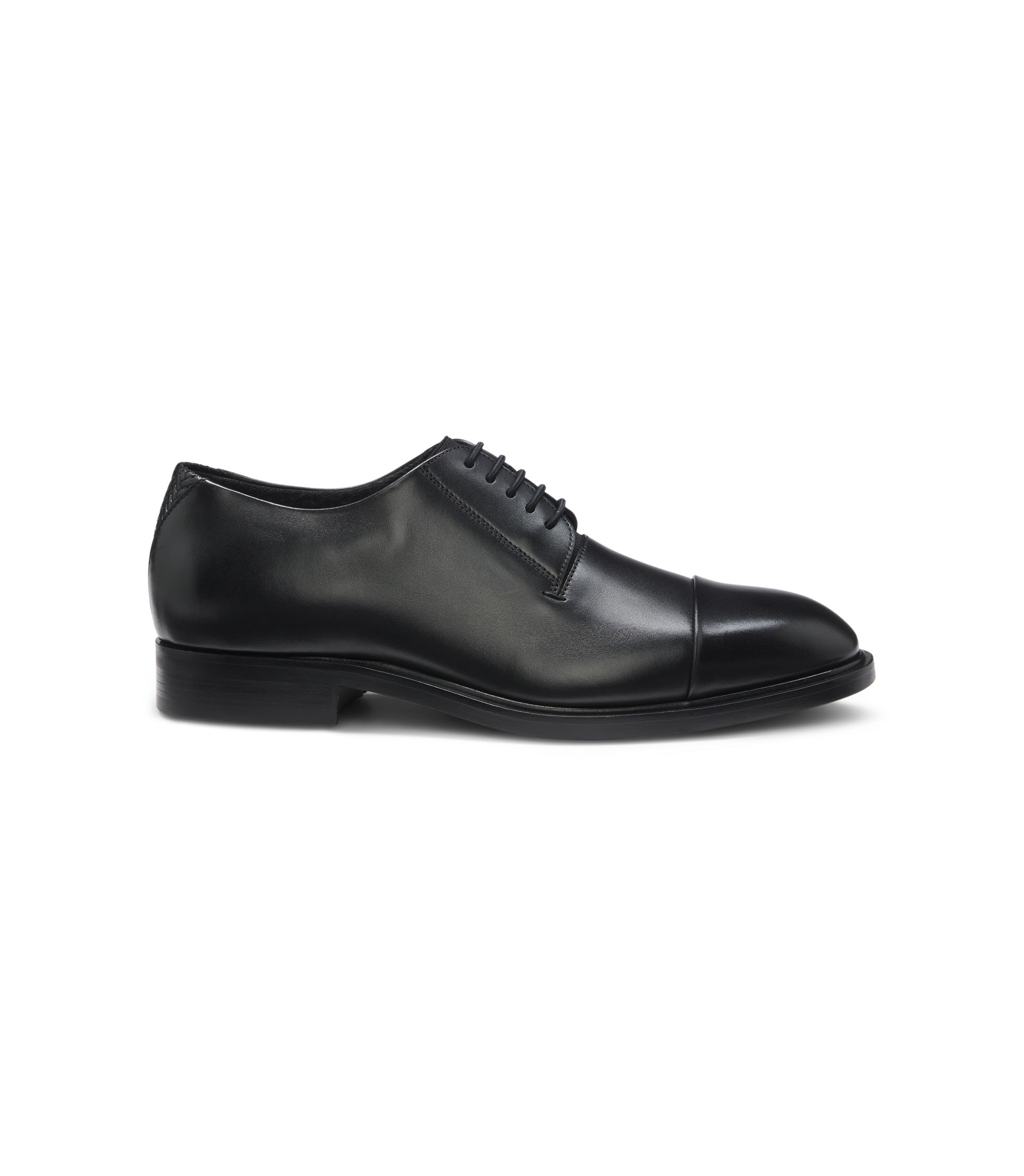 BOSS - Cap-toe Derby shoes in leather - Black