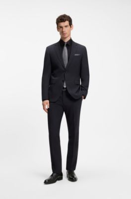 Zapatos Derby de piel con puntera, Negro