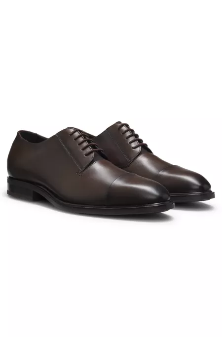 Cap-toe Derby shoes in leather
