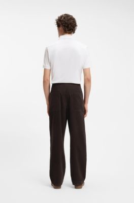 Pantalon en velours c&ocirc;tel&eacute; de coton stretch BOSS BY BECKHAM, Marron