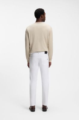 Jean Slim Delaware en denim tr&egrave;s doux, Blanc