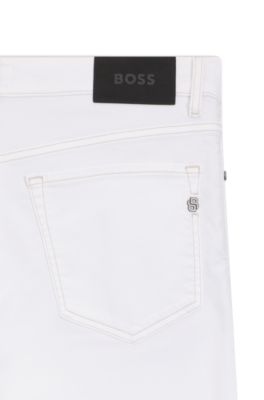 Five-pocket jeans in white stretch denim, White