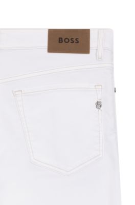 Five-pocket jeans in white stretch denim, White