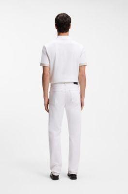 Five-pocket jeans in white stretch denim, White