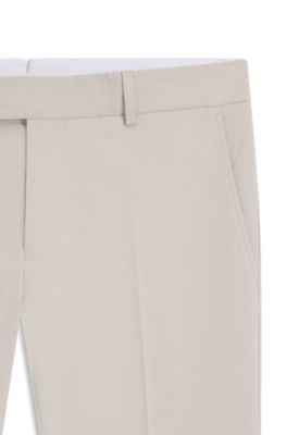 Washable slim-fit trousers in stretch cotton, Light Grey