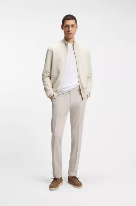 Washable slim-fit trousers in stretch cotton