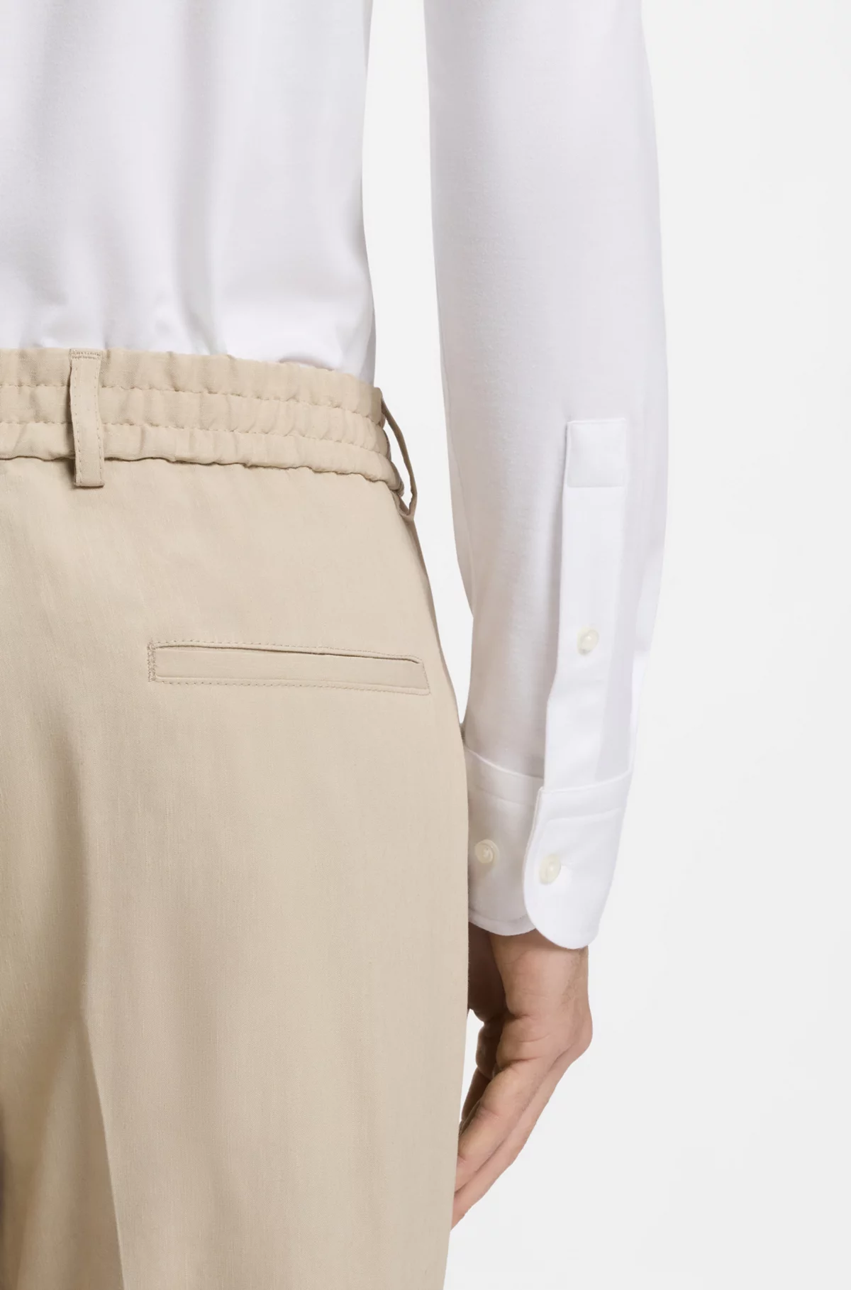 Camisa slim fit en punto de piqué, Blanco