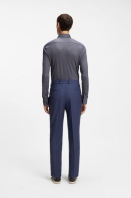 Camisa slim fit en punto de piqu&eacute;, Azul oscuro