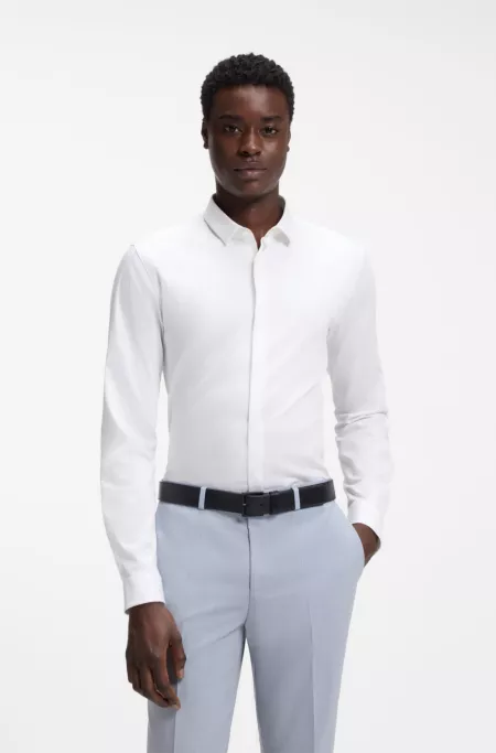 Slim-fit shirt in stretch cotton