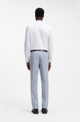 Camisa slim fit de algod&oacute;n el&aacute;stico, Blanco