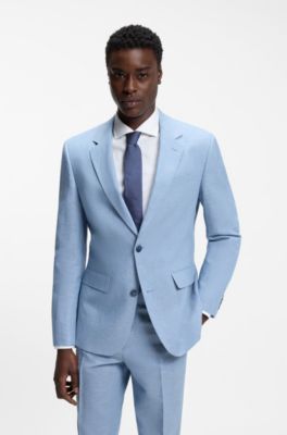 Corbata de seda con motivo de jacquard, Azul oscuro