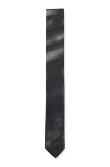 Silk-blend tie with jacquard pattern