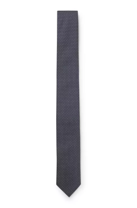 Silk-blend tie with jacquard pattern