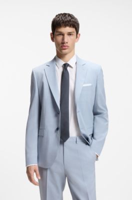 Corbata de seda con estampado jacquard, Azul oscuro