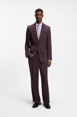 Slim-fit shirt in a structured cotton blend, Light Purple