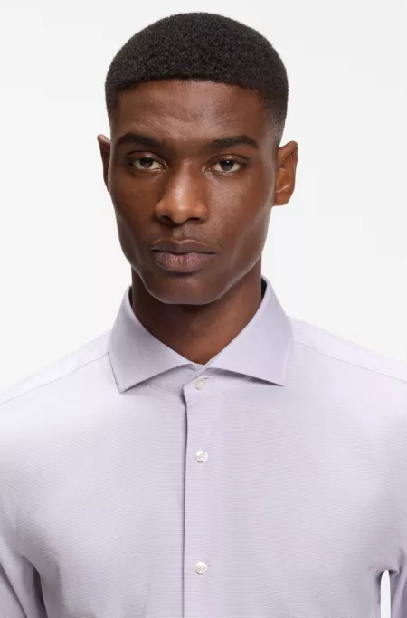 Slim-fit shirt in a structured cotton blend