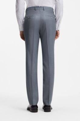 Two-piece slim-fit suit in virgin wool and silk, Dark Green