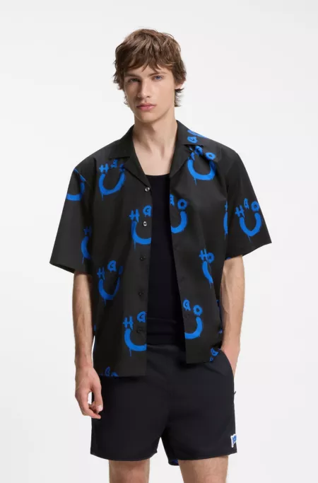 Relaxed-fit shirt with logo print