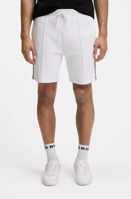 Piped-trim shorts in a cotton blend