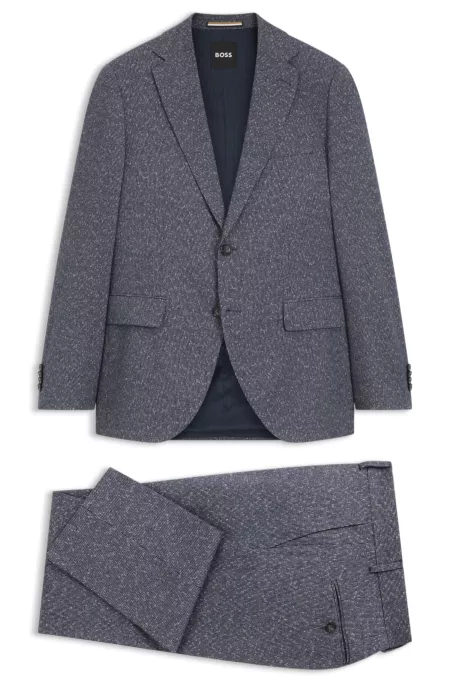Two-piece regular-fit suit in stretch bouclé