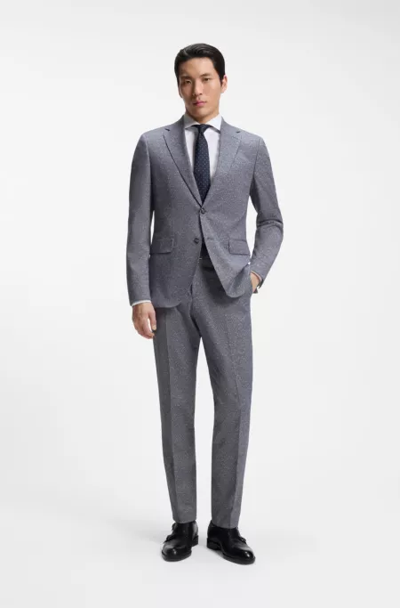 Two-piece regular-fit suit in stretch bouclé
