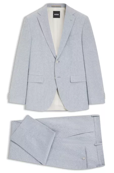 Two-piece regular-fit suit in stretch bouclé