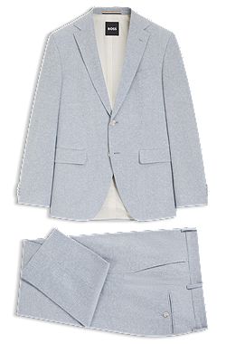 Traje regular fit de dos piezas en bouclé elástico