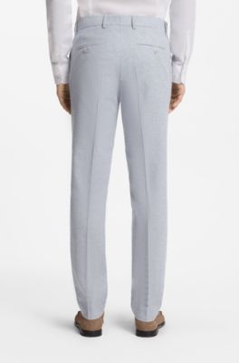 Traje regular fit de dos piezas en boucl&eacute; el&aacute;stico, Celeste