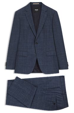 Two-piece slim-fit suit in wool, silk and linen
