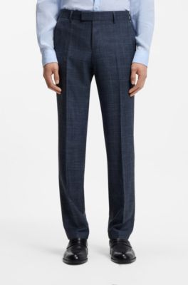 Two-piece slim-fit suit in wool, silk and linen, Light Blue