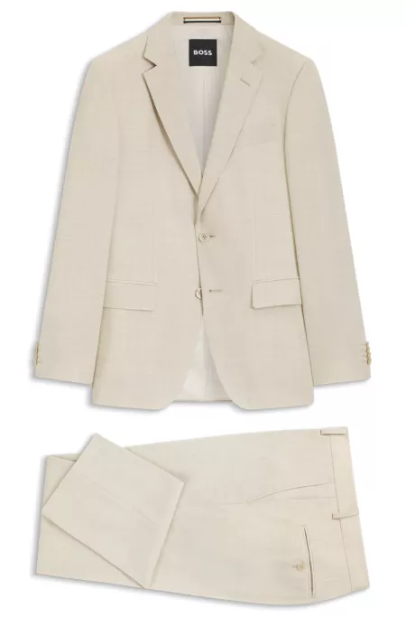 Two-piece slim-fit suit in micro-patterned cloth