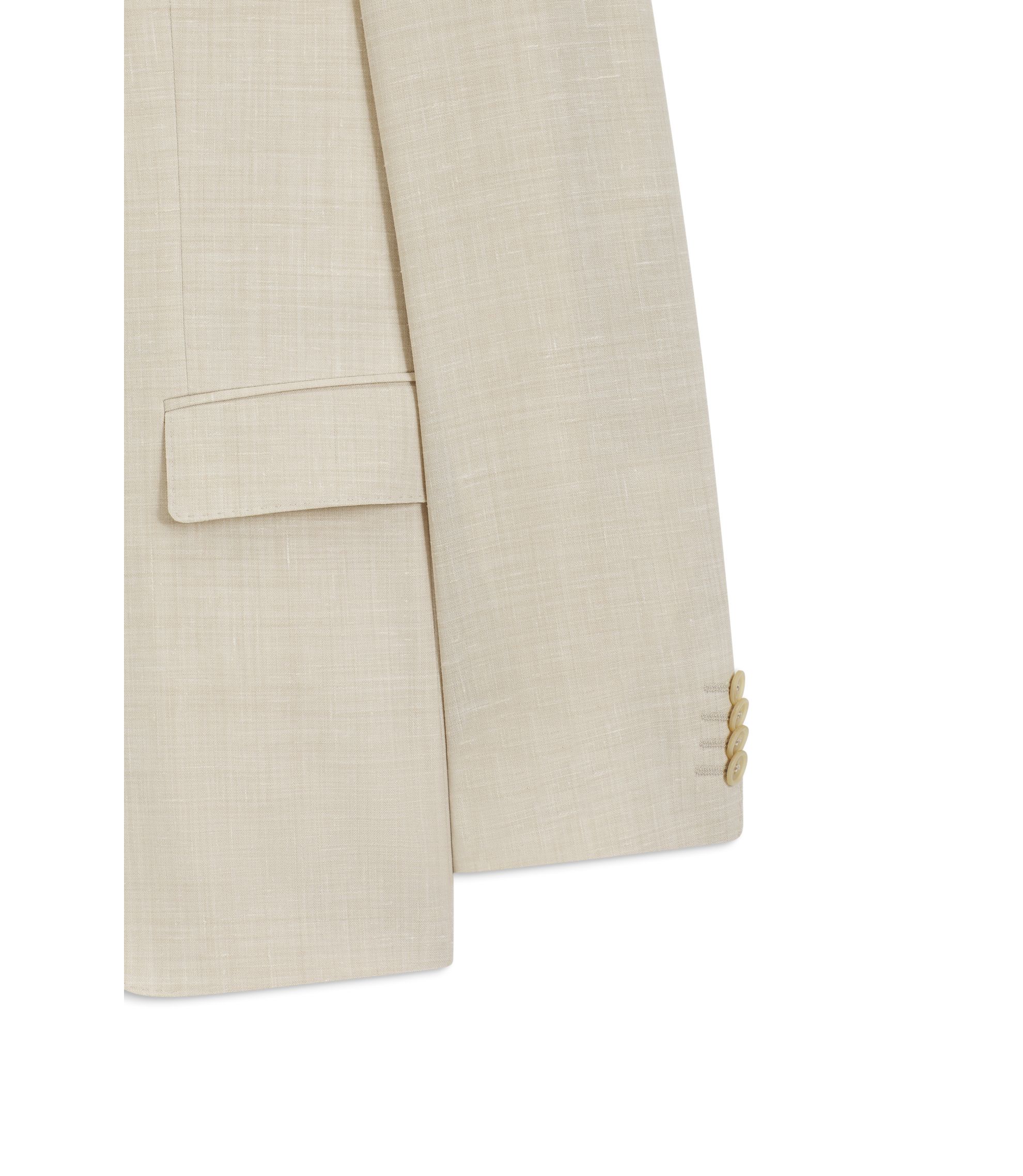 BOSS - Two-piece slim-fit suit in micro-patterned cloth - Light Beige