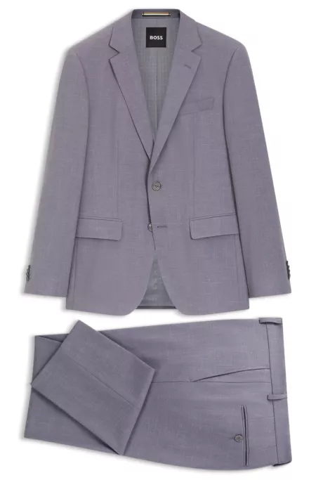 Two-piece slim-fit suit in micro-patterned cloth