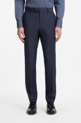 Three-piece slim-fit suit in virgin-wool serge, Light Blue
