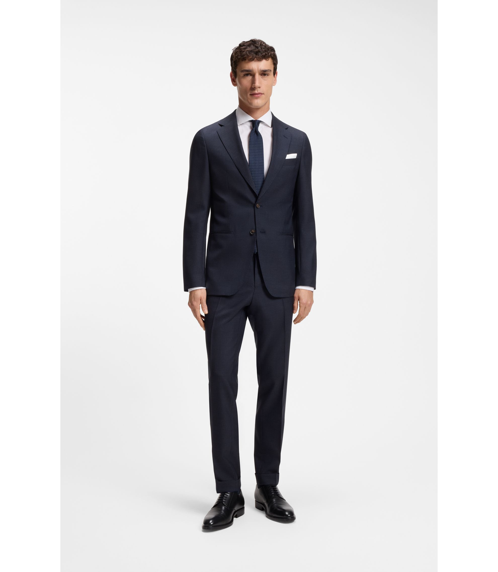 スーツ HUGO BOSS DRAGO Matching cloth Navy 46 Hugo Boss Drago Dark Blue Super 130 Virgin Wool Jacket L43118 Size