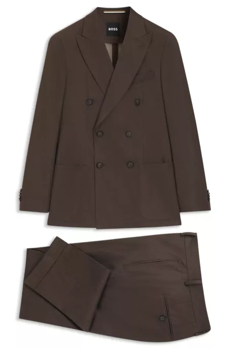 Two-piece slim-fit suit in stretch cotton